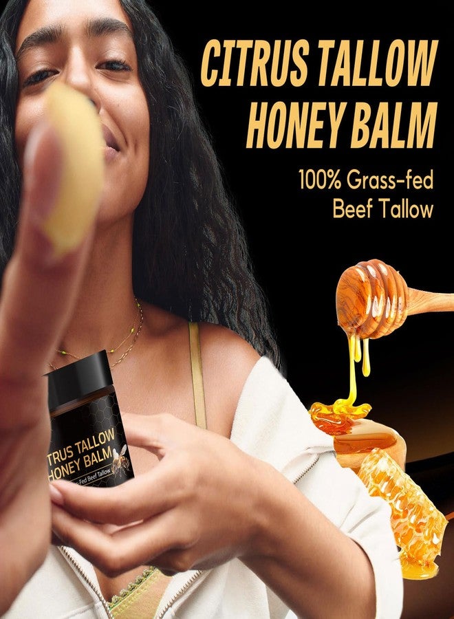 Grospe Advanced Citrus Tallow Honey for Skin,Organic Grass-Fed Beef Tallow Balm with Raw Honey,Skin and Face Moisturizer for Deep Hydration - 3.53 Oz - Image 3